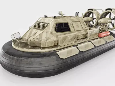 Militery Hovercraft Low-poly 3D model