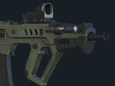 Tar-21 Assault Rifle  3D model Low-poly 3D model