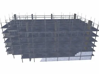 Construction Building Low-poly 3D model