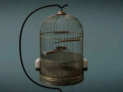 Bird Cage Low-poly 3D model