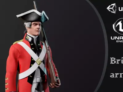 British soldier Low-poly 3D model