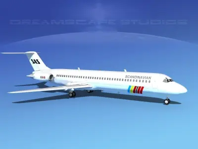 Douglas DC-9-40 SAS 3D model