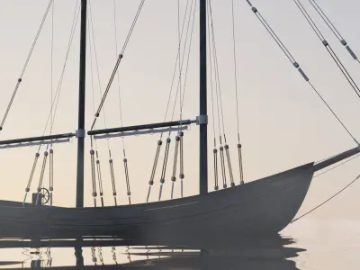 corvette ship Free 3D model