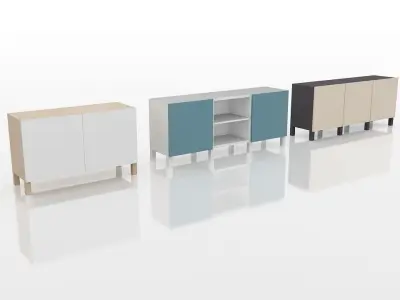 Ikea BESTA cabinet collection Free 3D model