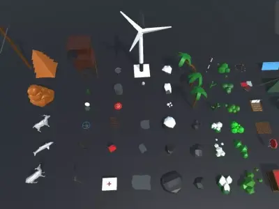 Low Poly Pack mountain with snow on top Low-poly 3D model