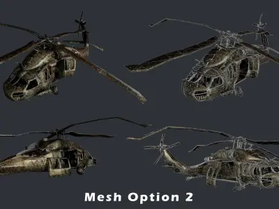 Sikorsky UH60 Black Hawk Military Helicopter Game Ready Pack 04 Low-poly 3D model