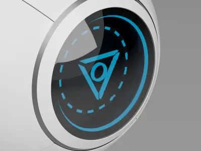 Floating spherical robot Free low-poly 3D model