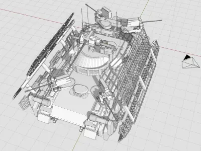 Fighting Vehicle with Armour Shield 3D model