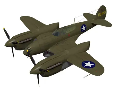 Curtiss P-40 Twin 3D model
