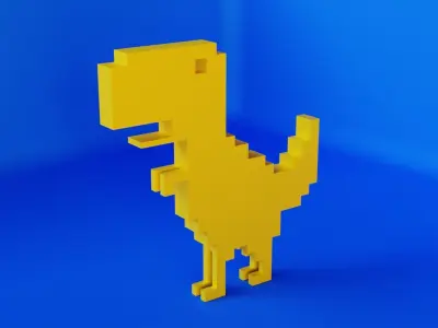 Google Dinosaur Low-poly 3D model