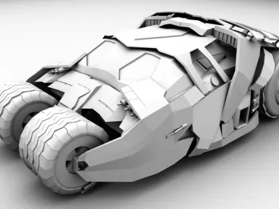 Detailed Batmobile From Batman Begins Low-poly 3D model