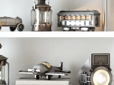 Decorative set shelf 3D model