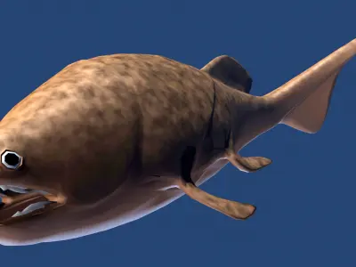 Coccosteus fish Low-poly 3D model