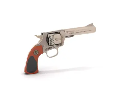 Matte Steel Revolver model pack Low-poly 3D model