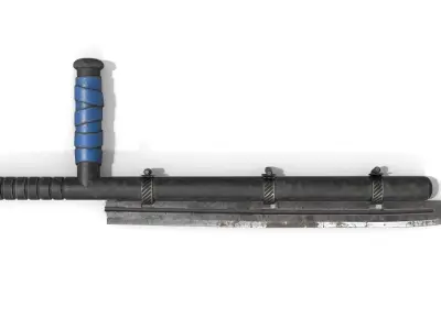 Police Baton with Blade Low-poly 3D model