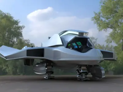 Futuristic Space Aircraft 3D model