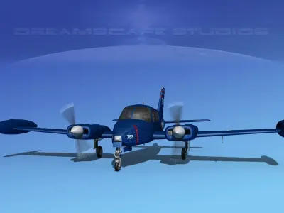 Cessna U-3B Blue Canoe V12 3D model