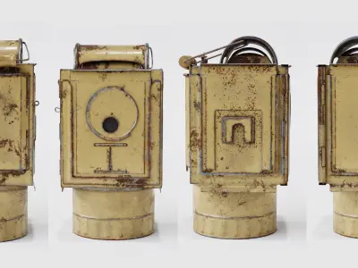 German WWII Carbide Railroad Lantern Low-poly 3D model