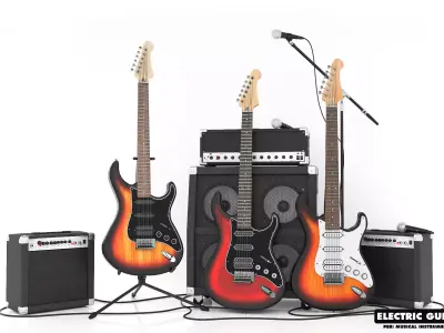 Electric Guitar Part 1 Low-poly 3D model