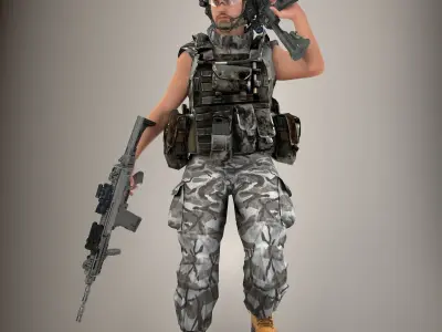 Ultimate Rigged Soldier 3D model