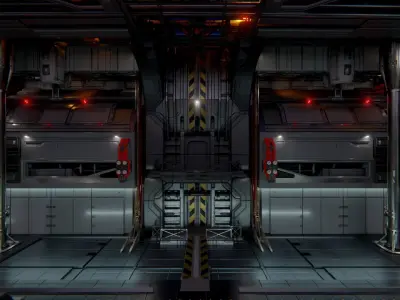 SCIFI HANGAR 3D model