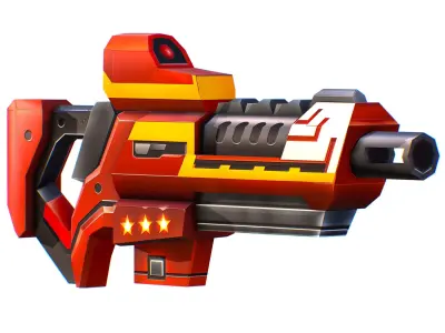 LowPoly Sci-Fi Cartoon Assault Rifle Future Low-poly 3D model