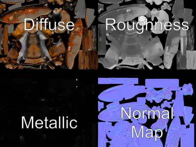 Steampunk Insect Model Pack with Detailed Craftsmanship Low-poly 3D model