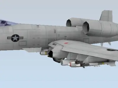 A-10 Thunderbolt Fairchild Republic Low-poly 3D model Low-poly 3D model