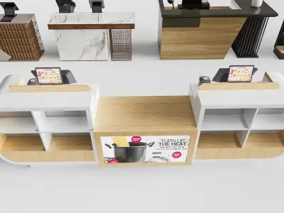 Supermarket Shop Store Elements checkout counter 6 3D model