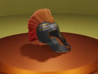 low poly helmet spartan Low-poly 3D model