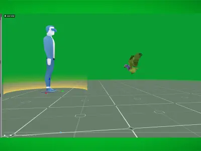 Blue Headed Parrot Low-poly 3D model