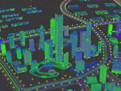 Futuristic Neon Cityscape 3D Model 3D model
