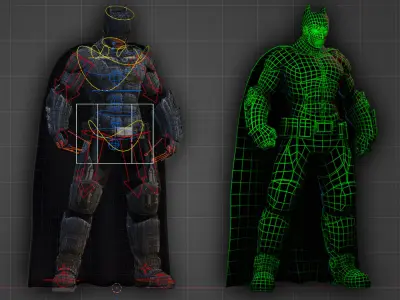 Batman arkham knight armor Low-poly 3D model