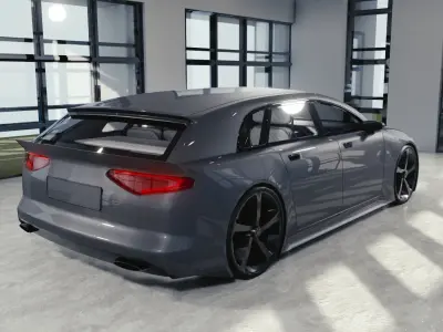 BLENDER EEVEE Brandless Small 4 Door Hatchback Free low-poly 3D model