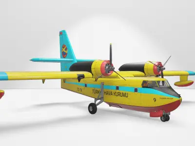 Canada Air CL 215 model fire fighting aircraft 3D model
