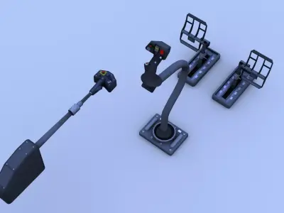 UH-60 Blackhawk Helicopter - Joystick Throttle Rudder Control Low-poly 3D model