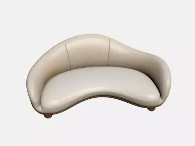Luxury Curved Sofa Organic Designer Furniture Textures Included Free 3D model 2