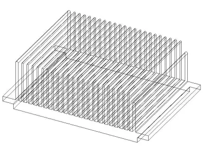 Aluminum Extruded Heat Sink MOD AL-06hs Low-poly 3D model