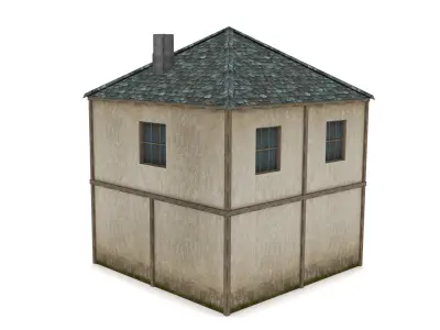 Old Residential House Low-poly 3D model