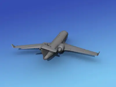 Canadair CRJ100 Bare Metal 3D model