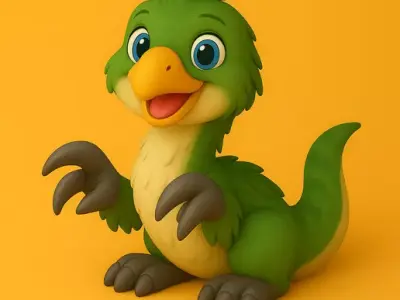 Cute Baby Therizinosaurus STL 3D Print Dinosaur 3D print model