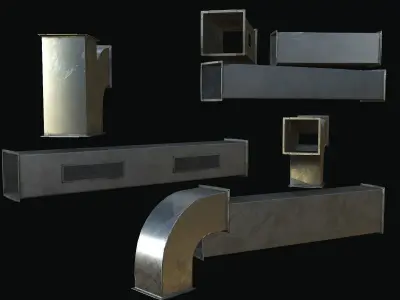 Ventilation Modular PBR 01 Low-poly 3D model