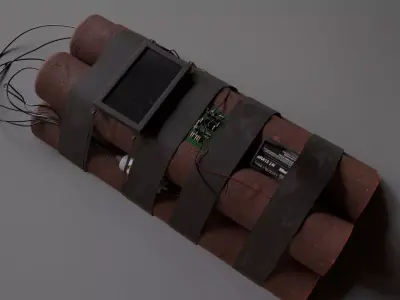 TNT Dynamite Bomb High And Low Poly 3D model