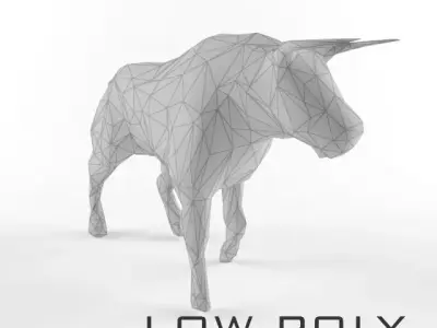 Low Poly Bull Taurus Animal  Low-poly 3D model