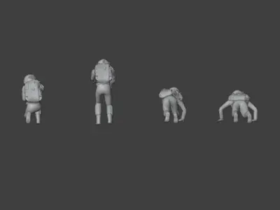Astronaut sets Part 2 Low-poly 3D model
