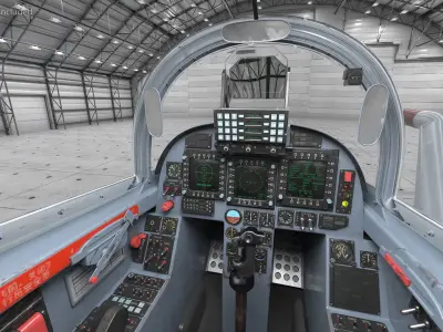 Chengdu J10 S Tandem Seated Cockpit 3D model