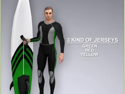 White Surfer 10718 tris 3D model