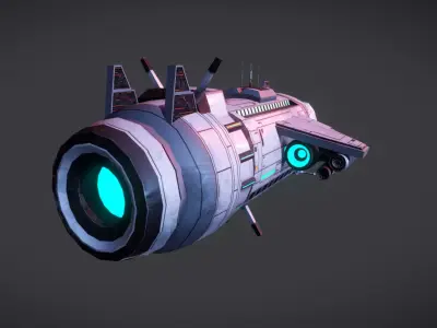 Spaceship 3D Model Low-poly 3D model