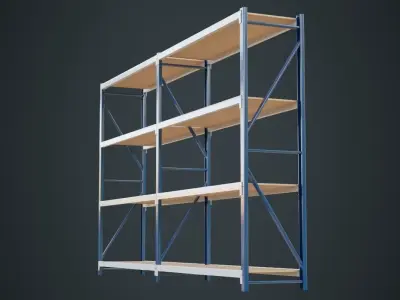 Steel Shelf 1A Low-poly 3D model