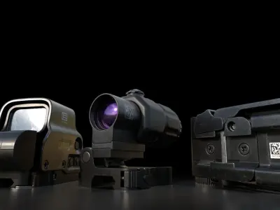 EOTech HHS1 EXPS3-0  Scope G33 Lowpoly GameReady 3d model Low-poly 3D model